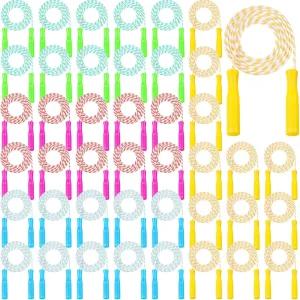 Aoriher 80개 줄넘기 벌크 7.22피트 조절 가능한 스트라이프 야외 운동 피트니스 장비 놀이터 활동 세트