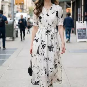 [디에이치(하프클럽)]리오 플로랄 V넥 원피스_P418372625