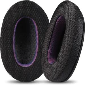 소니 ULT900용 Jomwag 통기성 메쉬 교체 이어패드 고밀도 소음 차단 폼이 있는 쿠션 통기성(블랙/퍼플)