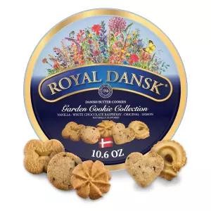 로열 댄스크 덴마크 버터 쿠키 가든 컬렉션 재활용 가능한 통에 담긴 클래식 쿠키의 프리미엄 구색