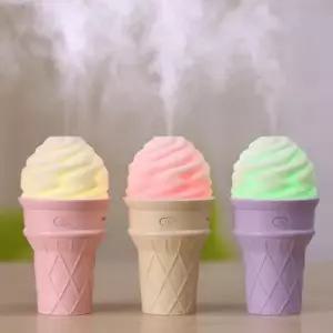 PP 가습기 미니 탁상용 책상 무드등 휴대용 캠핑 차량용 USB 아이스크림 귀여운