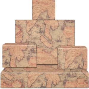 빈티지 레트로 지도 포장지 골동품 신비로운 바다 극동 세계 오래된 항해 보트 항해용 크래프트 랩 6장