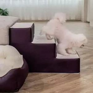 초코펫하우스 강아지 계단 미끄럼방지 논 3단 스텝