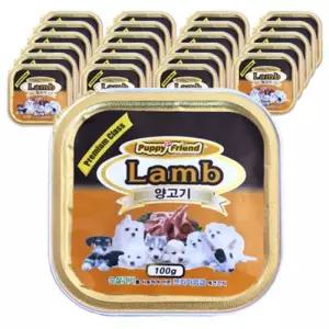 퍼피프랜드 멍멍이 습식 간식캔 유동식 양고기 사각 100g 24개