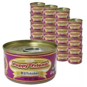 퍼피프랜드 멍멍이 습식 간식캔 유동식 닭고기 원형 100g 24개