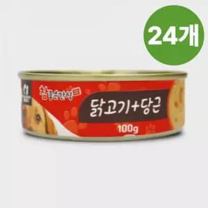 헬로도기 애견 습식 스프 간식캔 유동식 닭고기+당근 100g 24개