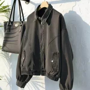 |CDJ6D63|여성 오버사이즈 워싱 크롭 데님 자켓 블루종 점퍼