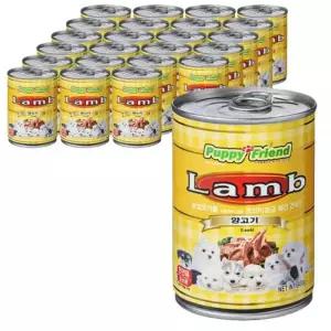 퍼피프랜드 강아지 간식캔 습식 대용량 유동식 양고기 400g 24개