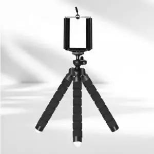 (색상 블랙)휴대폰 스펀지 구부러지는 휴대용 삼각 거치대 기둥
