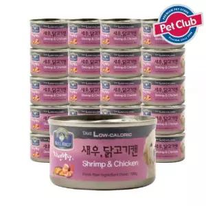 벨버드 반려견 간식캔 영양 자연밥상 새우닭고기 원형 100g 24개