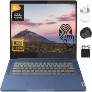 레노버 크롬북 슬림 라이트 노트북 학생 비즈니스 2024 14인치 FHD 터치스크린 8코어 미디어텍 콤파니오