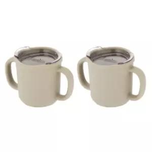 에.디.슨 실리콘 양손컵 연습용 뚜껑 베이지 200ml X2