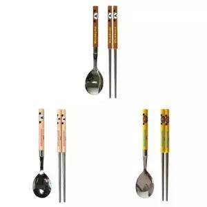 ( )도시락용 수저 식기 슬림 숟가락 랜덤 휴대용 젓가락 캐릭터 세트 세트