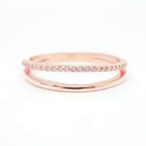 [오팔하우스] 14k 두 줄 큐빅 반지 OPLAR0534