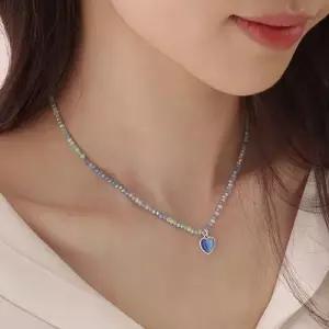 FN005 캣츠아이 합성석목걸이 (블루) WFFRBQD