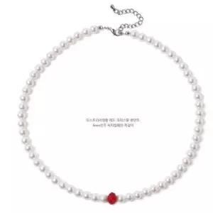 N036 레드볼 6mm 오스트리아 진주 써지컬 목걸이 WFFPVAX