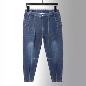 팬츠 청 캐주얼 남성 데일리 배기핏 오버사이즈 허리 밴딩 스키니 M스포1