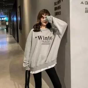 [의류] 학생 맨투맨티 긴팔 커플 오버핏 레터링 빅사이즈 티