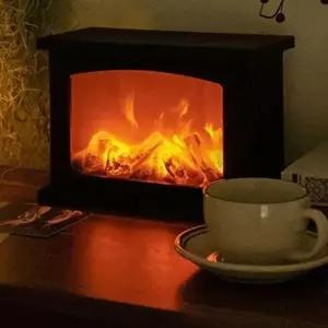 (옵션 벽난로)무드등 불멍 캠핑 화로대 LED 건전지 USB 벽난로 테이블 수유등 불멍 단스탠드 독서등 조명등