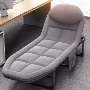 (색상 그레이)접이식 간이 침대 휴대용 캠핑 야전침대 사무실 고급 싱글 침대