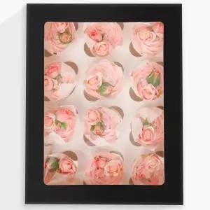 베이크패커 12 컵케이크 용기 10팩 블랙 박스 캐리어 윈도우 13 x10 x3.5 (가 있는 12개 자동 팝업 )