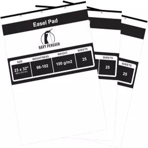 네이비 펭귄 이젤 패드 23x32-3 팩 (75매) - 플립차트 용지 25매/팩 일반 흰색 포스터 100gsm 가정 사무실