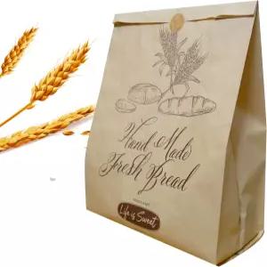 수제 빵을 위한 13.8 x 9.5 인치 크래프트 종이 빵 봉지 50 팩 스티커 개가 포함된 대형 베이커리 식품