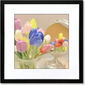 12x12 포토월 장착 포스터 프레임 프레임-1pcs용 ALLUKYAN 16x16 블랙 액자 매트