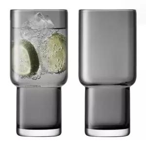 LSA 유틸리티 하이볼 글라스 라이트 블랙 390ml 2P 세트