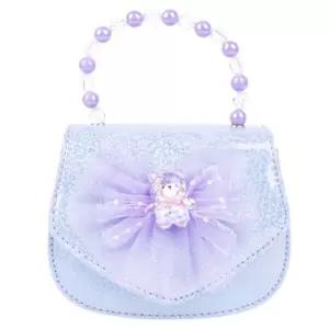 여아 꾸미기놀이 레이스리본 구슬손잡이 보라색 반짝이는 공주가방 4세 딸선물 상상력