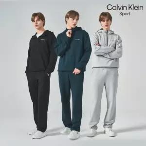 [Calvin Klein]캘빈클라인 26SS 에센셜 테리 셋업 3종, 남성(후디하프집업+맨투맨+롱팬츠)