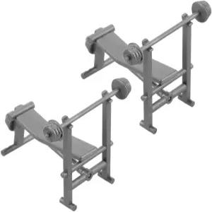 창의적인 놀이를 위한 DECHOUS 2pcs 미니어처 체육관 장비 현실적인 인형의 집 피트니스 액세서리 및