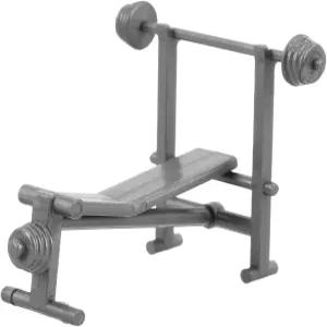 이펀돔 미니어처 인형의 집 체육관 장비에는 현실적인 무게 벤치와 덤벨 고유의 디자인 요소가 포함되어