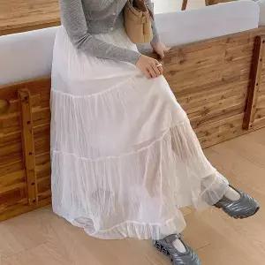 [신세계라이브쇼핑][옷자락] 여자 데이트룩 발레코어 쉬폰 주름 프릴 캉캉 롱스커트