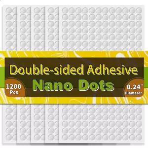 Piteno 1200Pcs 양면 접착 점 0.24 투명 탈착식 장착 퍼티 방수 흔적 없는 포스터 그림 축제 장식