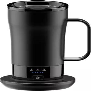 셀프 히팅 커피 머그잔 14온스 충전식 - 온도 조절 컵으로 음료를 뜨겁게 유지하고 스마트 컵 여성 및