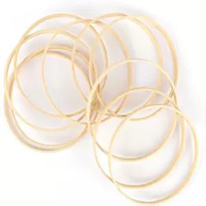 프라멘디노 DIY 웨딩 데코 드림 캐처 벽걸이 공예를 위한 10팩 6인치 나무 대나무 후프 화환 반지