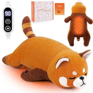 생리통을 위한 전기 온열 패드 따뜻하고 귀여운 14인치 레드 팬더 플러시 핫 소프트 벨리 USB 전원 생리 목