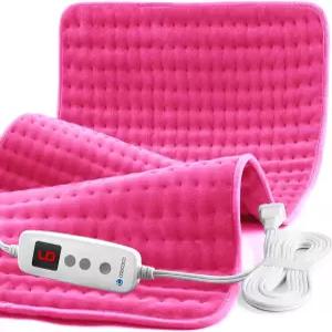 생리통용 쿠코코 핑크 발열 패드 18인치 x 33인치 대형 등용 온열 FSA 적격 귀여운 6가지 열 설정 자동