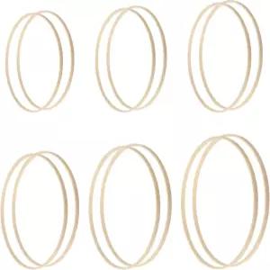 공예용 나무 꽃받침 12팩 6가지 크기(5 6 7 8 9 10인치)의 화환 반지 - 결혼식 장식 및 벽걸이용 마크라메