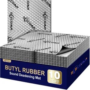 엘레코만 자동차 사운드 데드닝 매트-80밀리미터 10제곱피트 데드링 소재 - 부틸 데드너 소음 차단 및 진동
