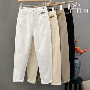 [하프클럽/헬렌]헬렌 9부 스트레이트핏 면 코튼 뒷밴딩 캐주얼 여성 치노 팬츠 바지 니드9부팬츠 B-891