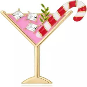 여성용 드유엠 칵테일 와인 잔 브로치 핀 트렌디 귀여운 유리병 파티 모자 가방 수트 참 주얼리 선물