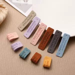 핸드메이드 가죽태그 10개세트 손뜨개 DIY 라벨 신발 가방 모자 장식 부자재