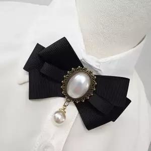 여성 넥타이 브로치 옷핀 뱃지 큐빅 진주