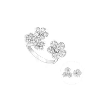 [DIAME]로맨틱가든 러브플라워 18K골드 랩그로운 다이아몬드 오픈 반지 FGDR1332WLAB