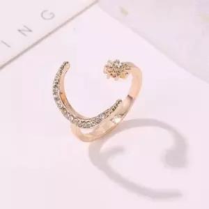 [콩심팥심]여성 패션 큐빅 액세서리 우정 반지 달모양