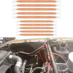 PACLVIO 10PCS 자동차 접지 스트랩 접지선 키트 단자 플러그가 있는 10/12인치 전문가용 차량 케이블