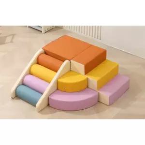 실내 놀이터 쿠션 정글짐 세트 미끄럼틀 조합 무지개