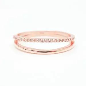 [오팔하우스]14k 두 줄 큐빅 반지 OPLAR0534